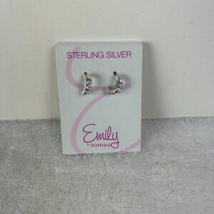 Emily baby Thomas Sterling silver earrings. Open hoop